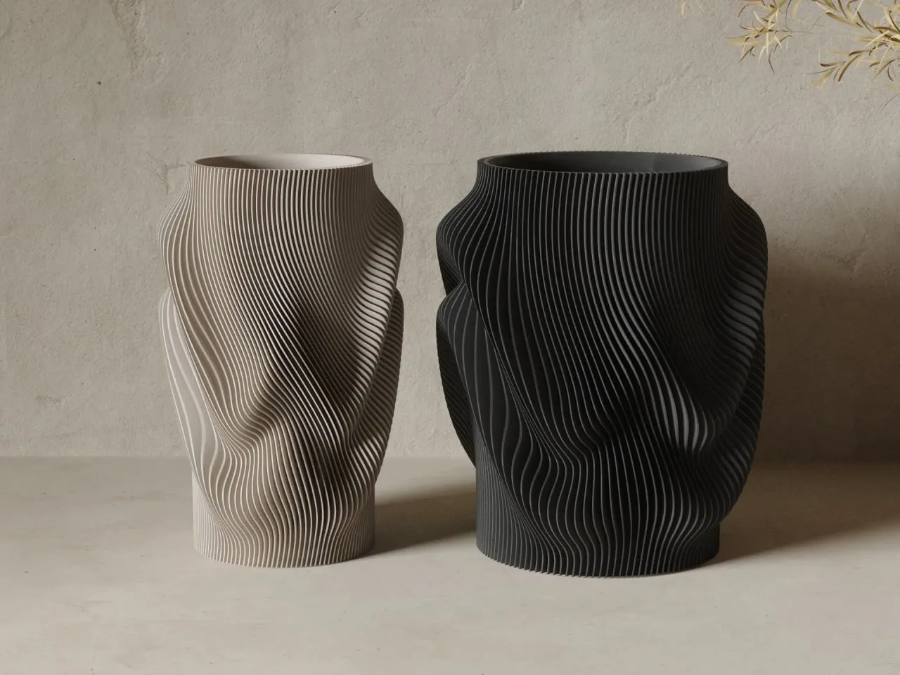 Fjord Wave Flower Vase ~ Narrow