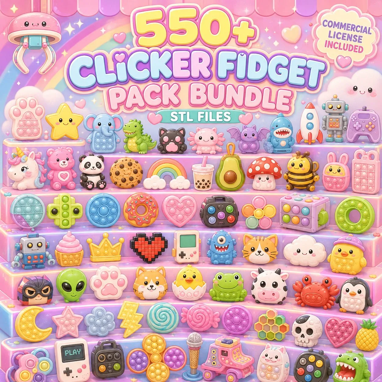 Pacote De Arquivos STL Para Brinquedos Anti Stress Clicker Mais