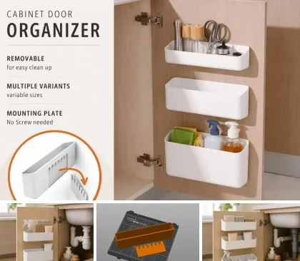 Removable Cabinet Door Organizer Dishwasher Tablets Bin Bags Spo