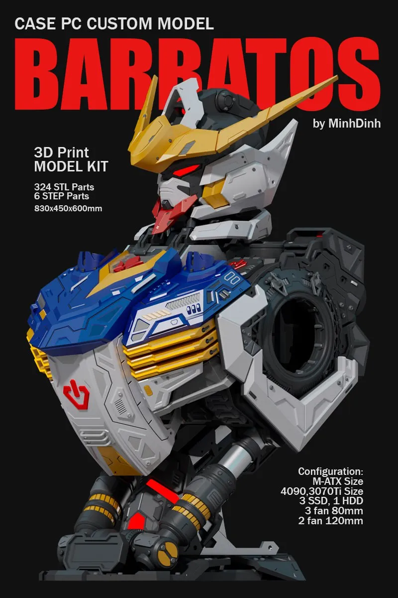 Case PC Custom Model Barbatos Gundam