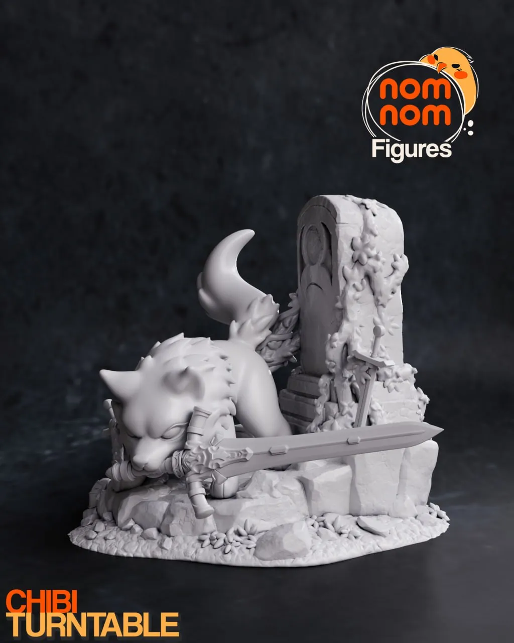 Chibi Great Grey Wolf Sif - Dark Souls - NomNom Figures