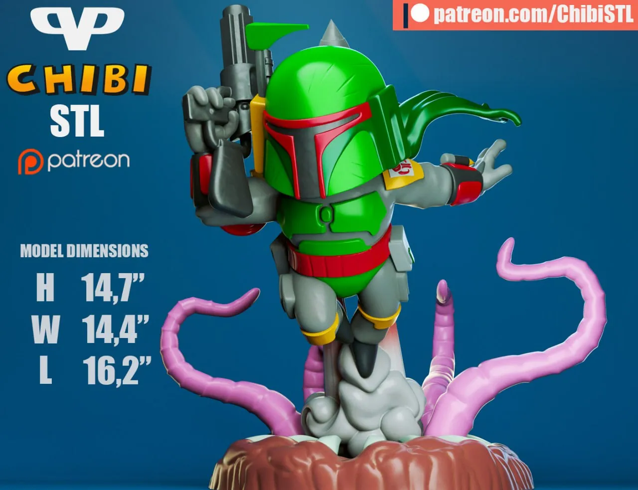 3DXM - Boba Fett Chibi