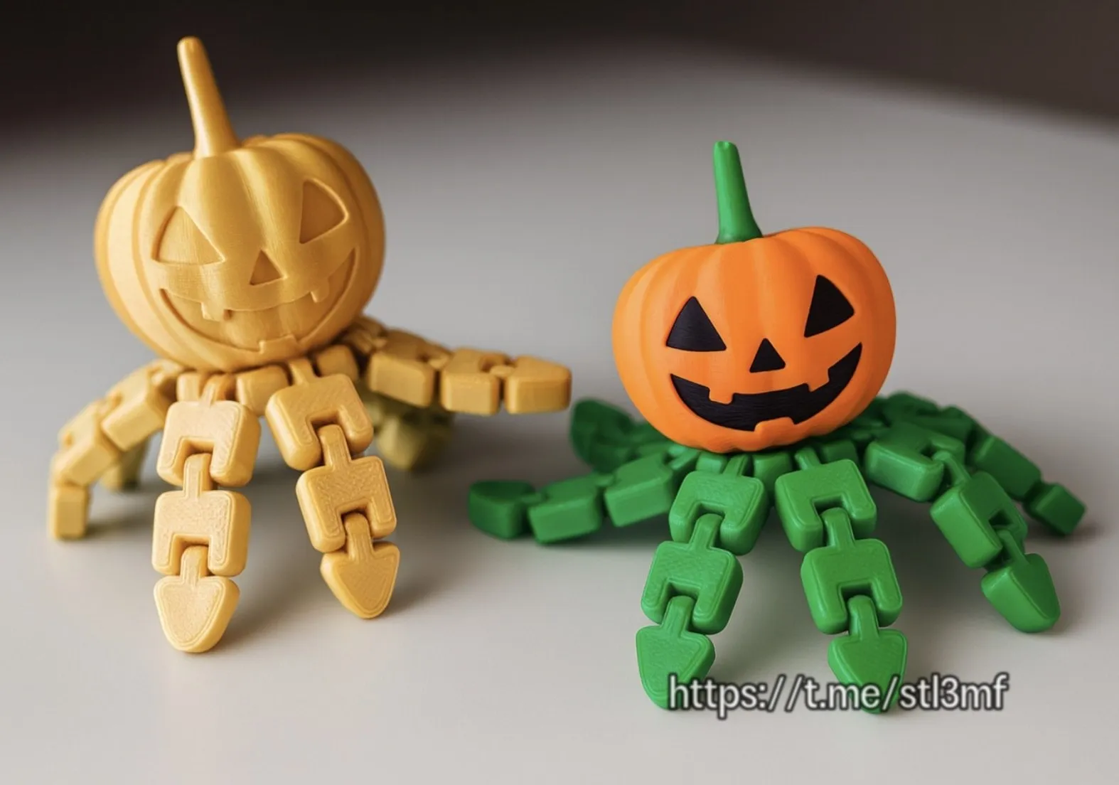@ Pumpkin Octopus Print-In-Place Fidget