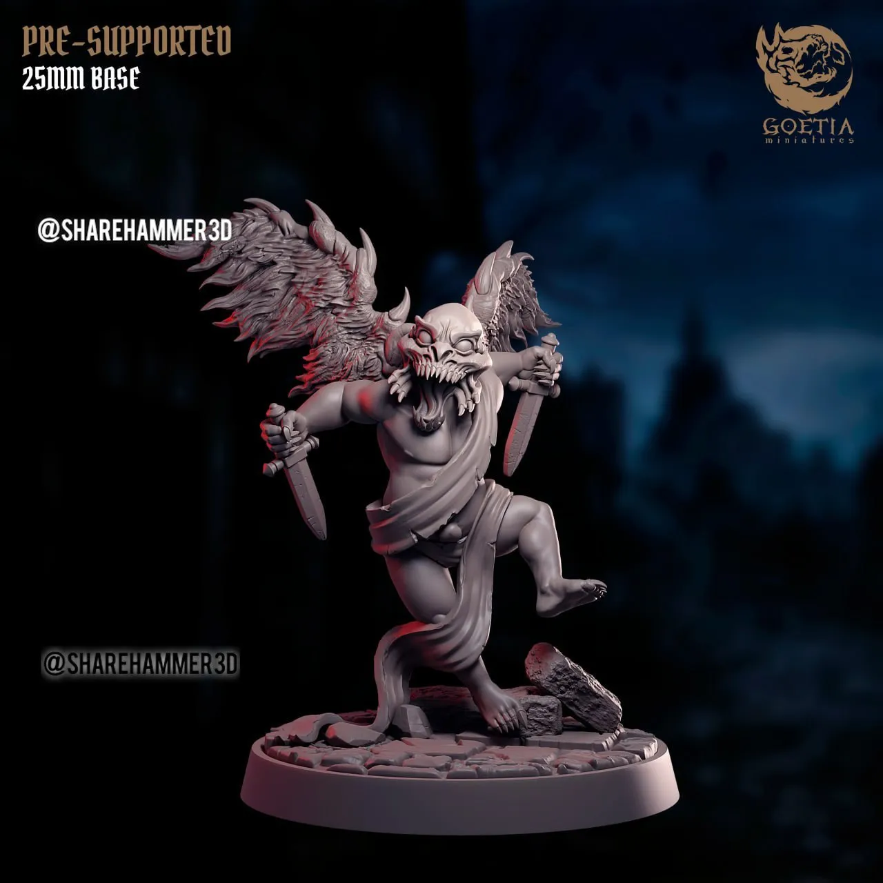 Goetia - 25 12 - 8 Cherub 3 - 25mm Base