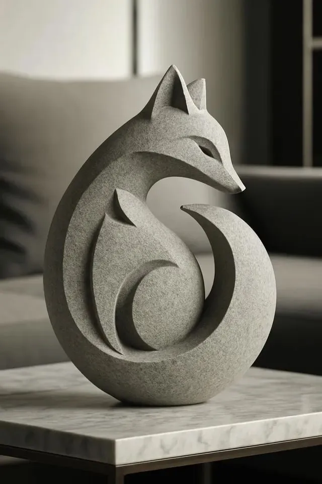 Sleeping-Fox-Statue-Model Files