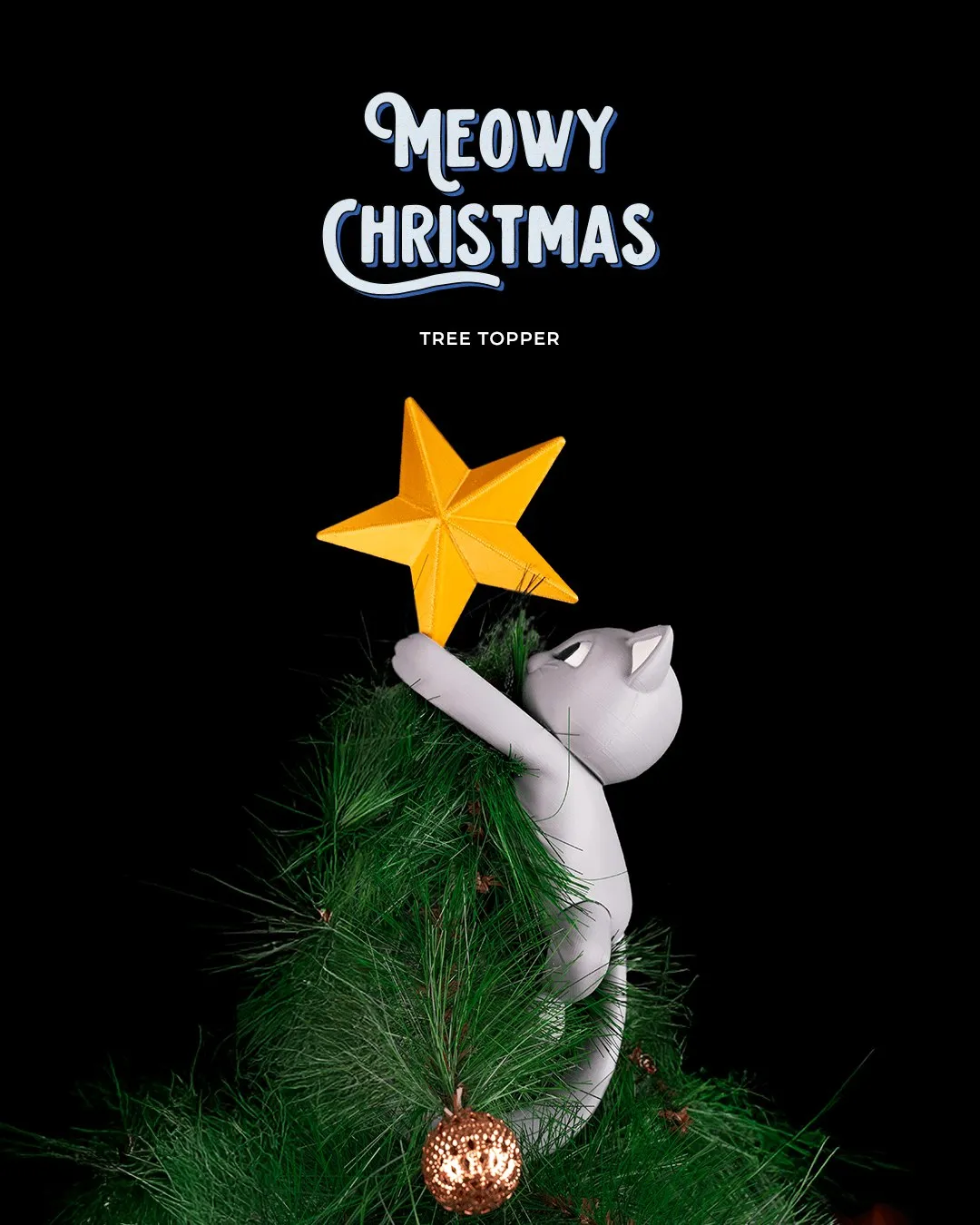 Meowy Christmas Tree Topper 3f4f322584