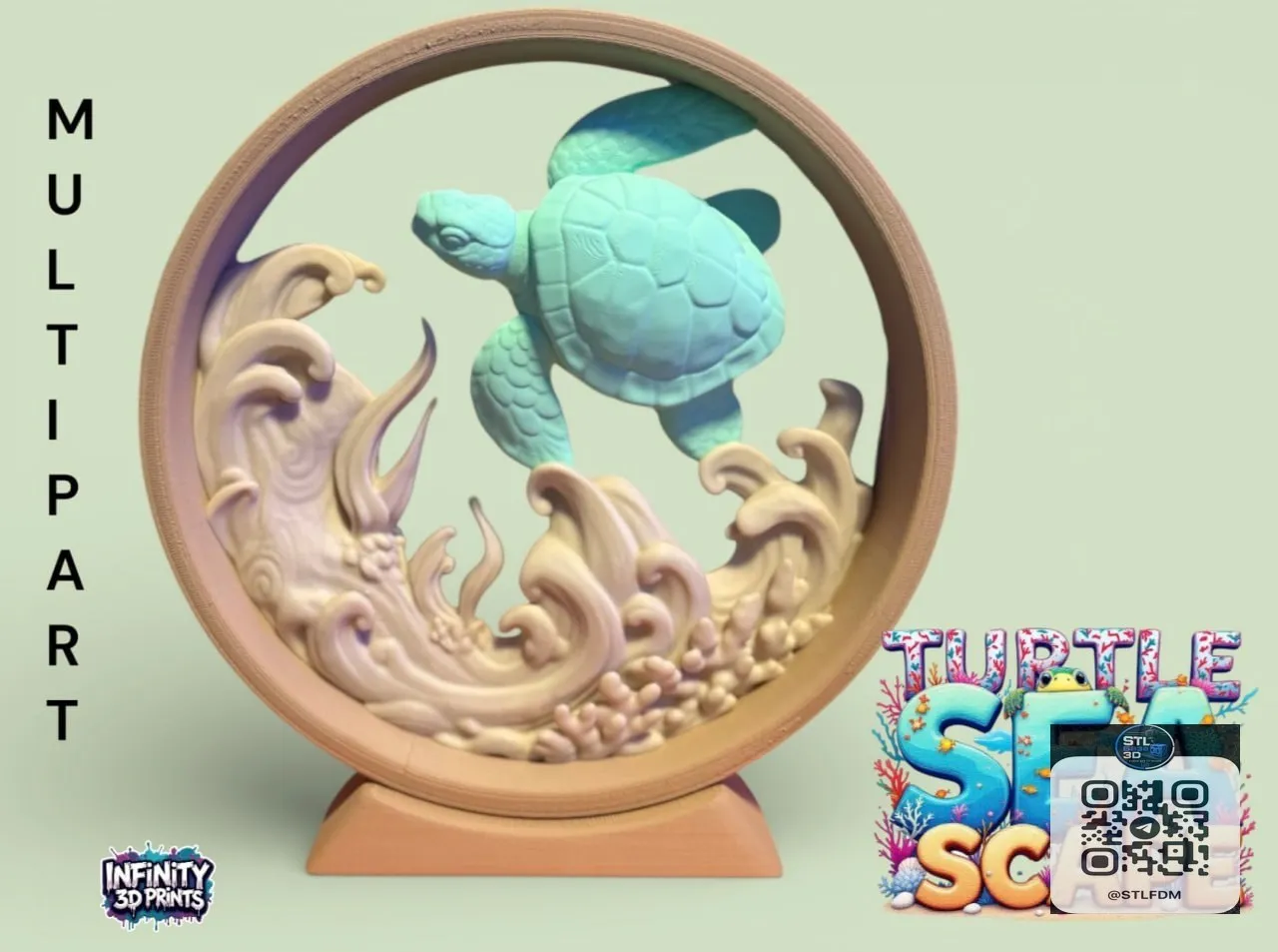 Turtle Sea Scape Shelf Display(3) Stls