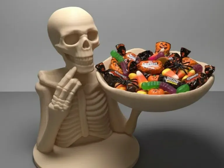 Skeleton With Halloween Candy