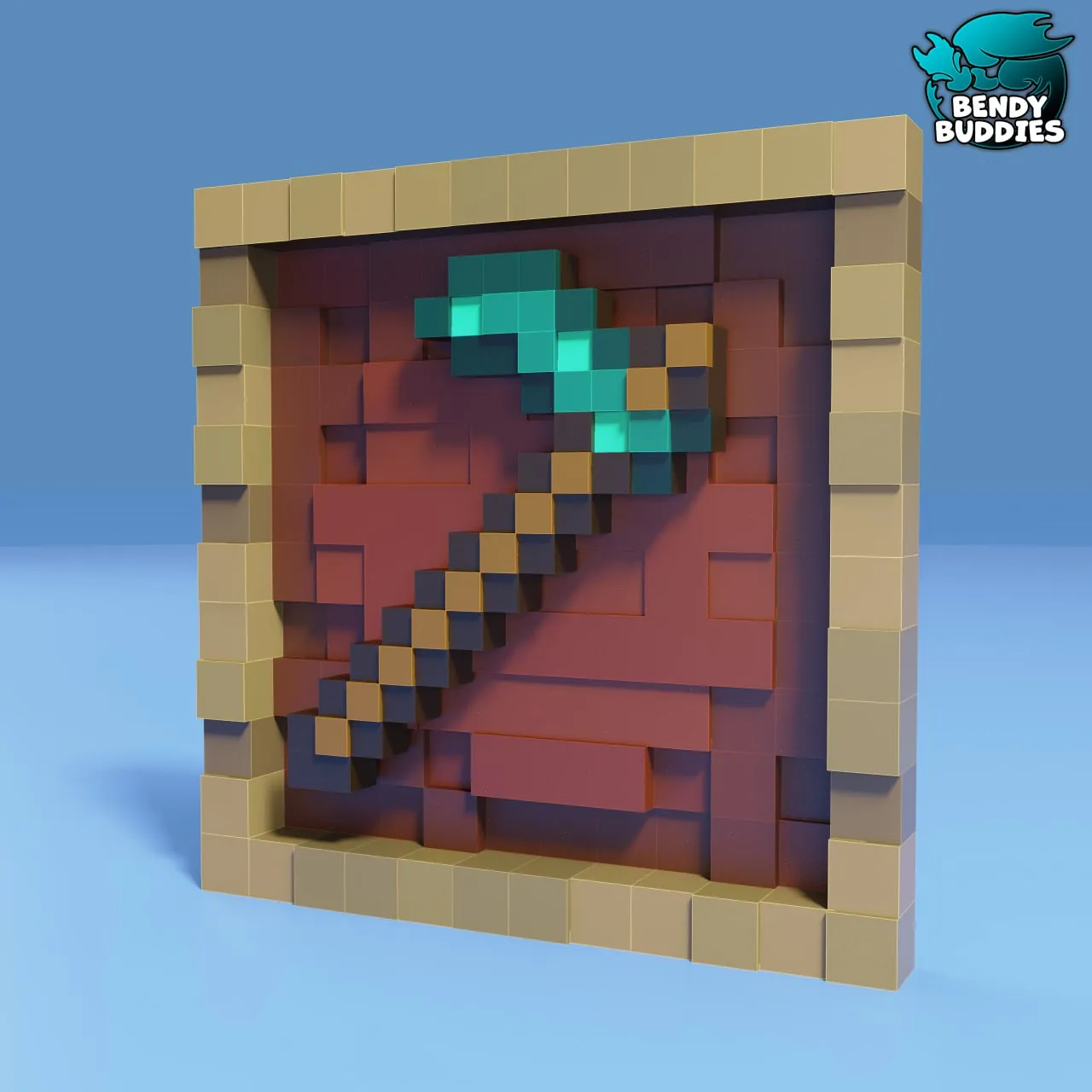 0221 - Minecraft Diamond Hoe Frame (Fanart)