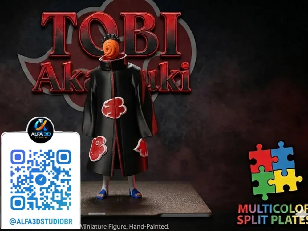 Tobi Akatsuki Placas Multi-Divididas Naruto Shippuden
