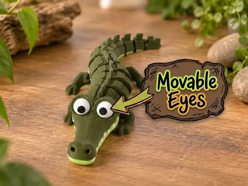 Big Eyed Crocodile Flexi Toy Articulated Fidget Stls