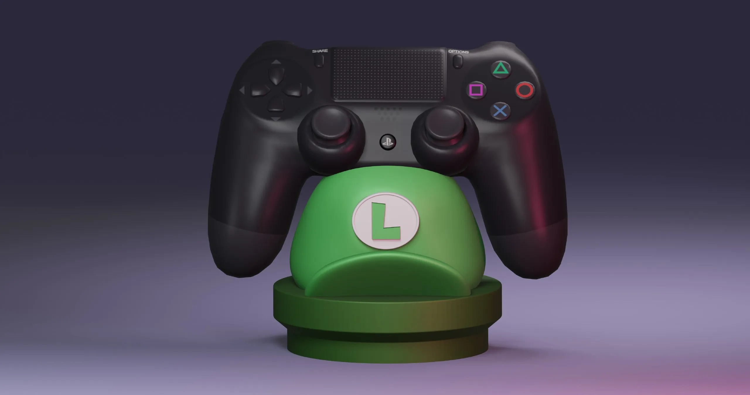 Luigi Cap With Joystick Holder - Only For Ps4 - 5