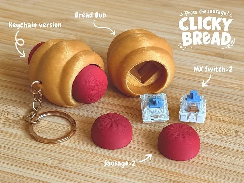 Clicky Bread Hong Kong Sausage Bun Fidget Toy