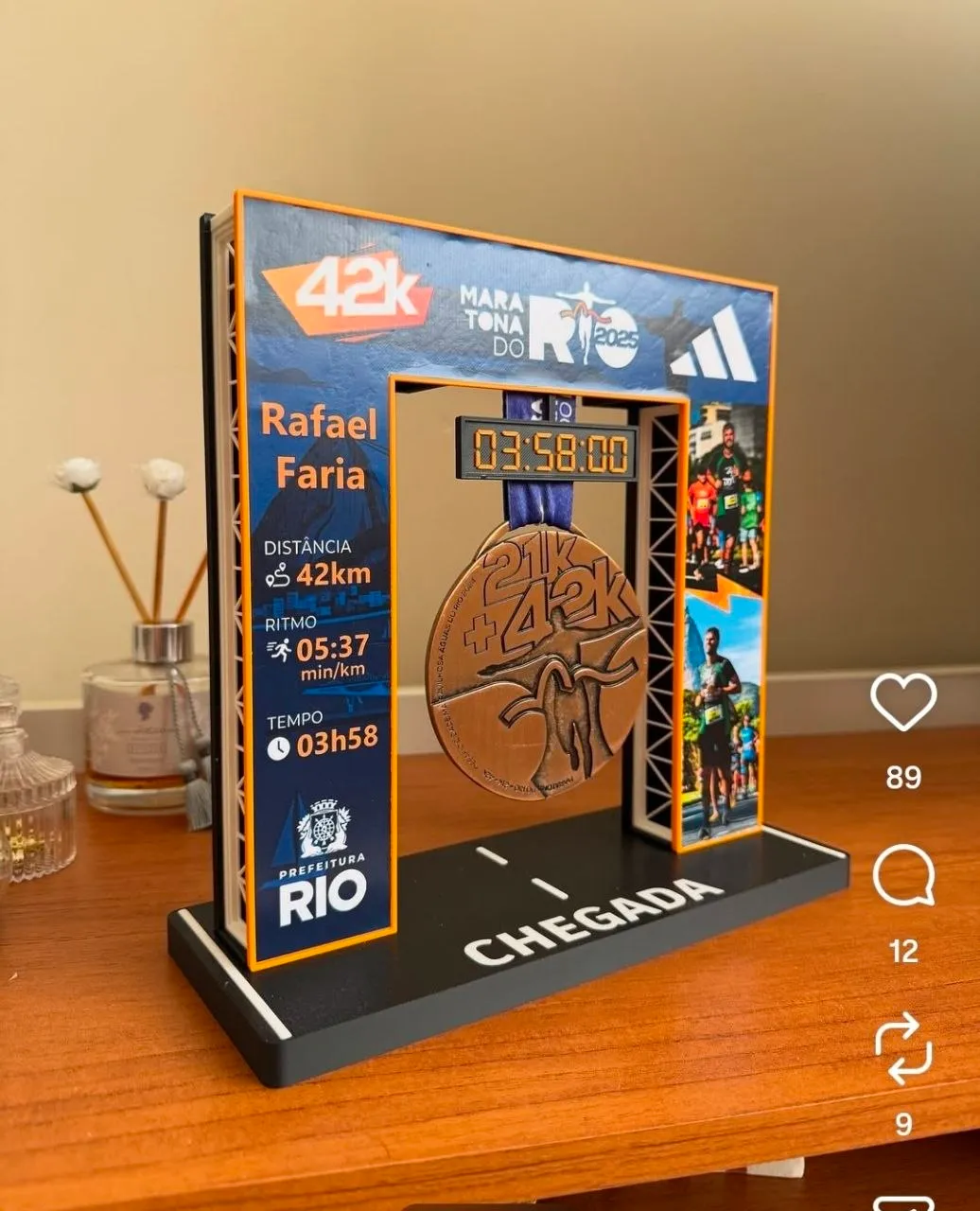 Placa Maratona MEDALHA 11cm