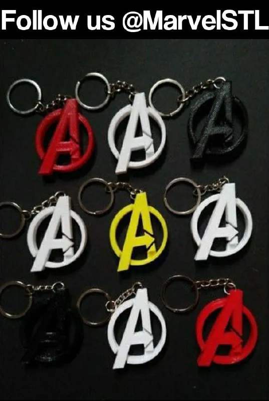 Marvel Avengers Logo Keychain Hidden Hole