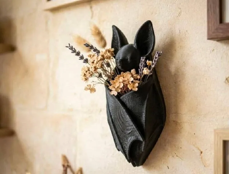 Bat Wall Vase – Gothic Hanging Flower Decor