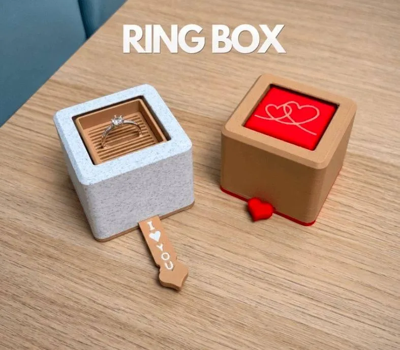 Ring Box Pull-To-Open Mechanism Gift Box