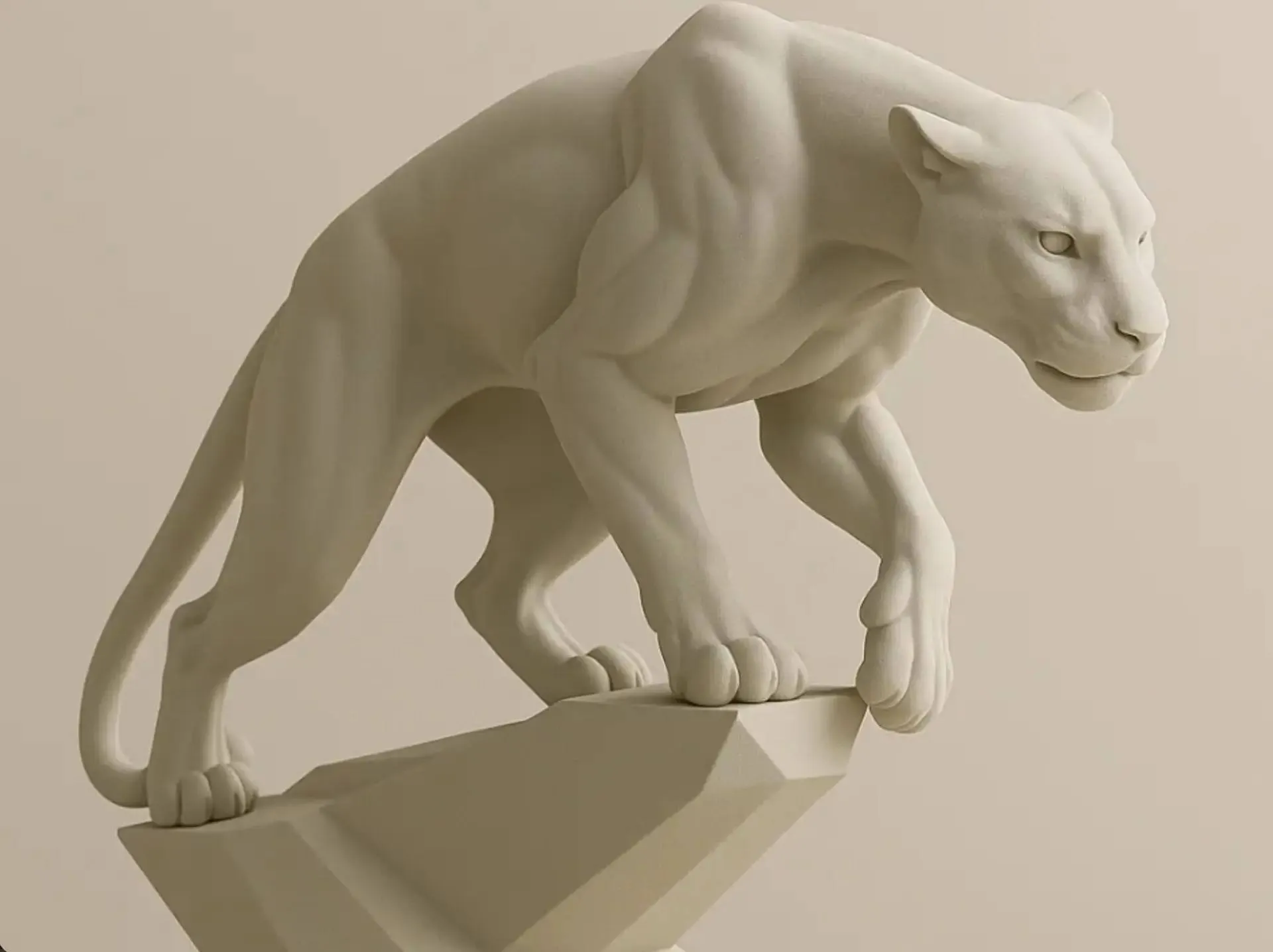 Geometric Panther – 3D Printable Sculpture