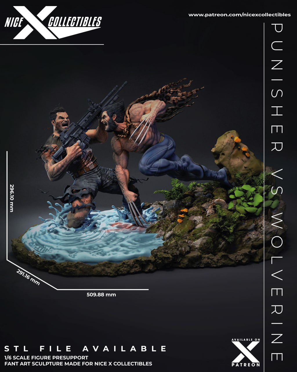 Nice X Collectibles - Wolverine Vs Punisher T Me MOXOMOR Aka