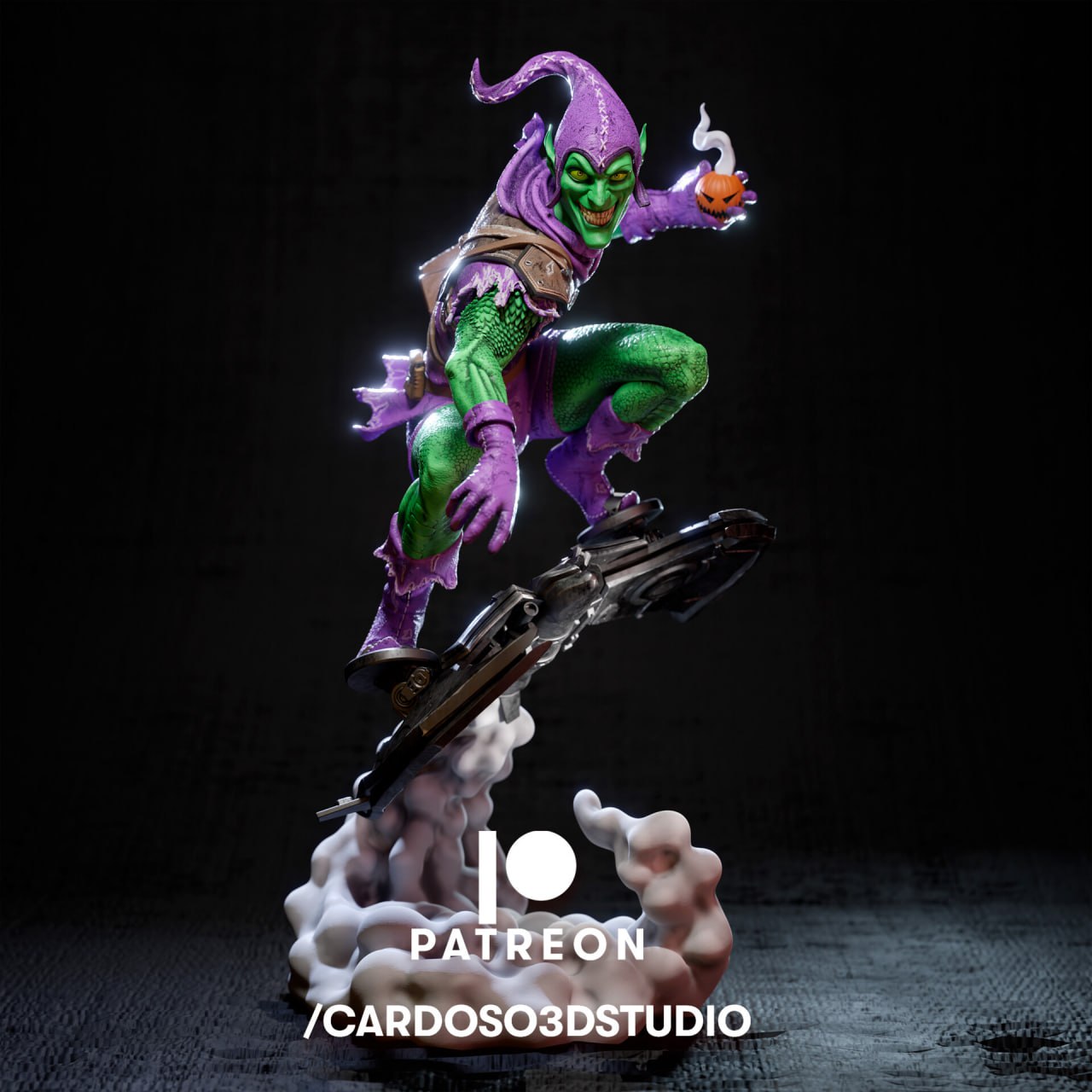 Cardoso 3d Studio Green Goblin Statue