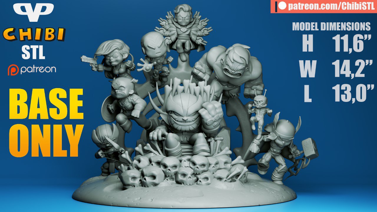 3DXM - Thanos Vs Avengers Chibi Diorama