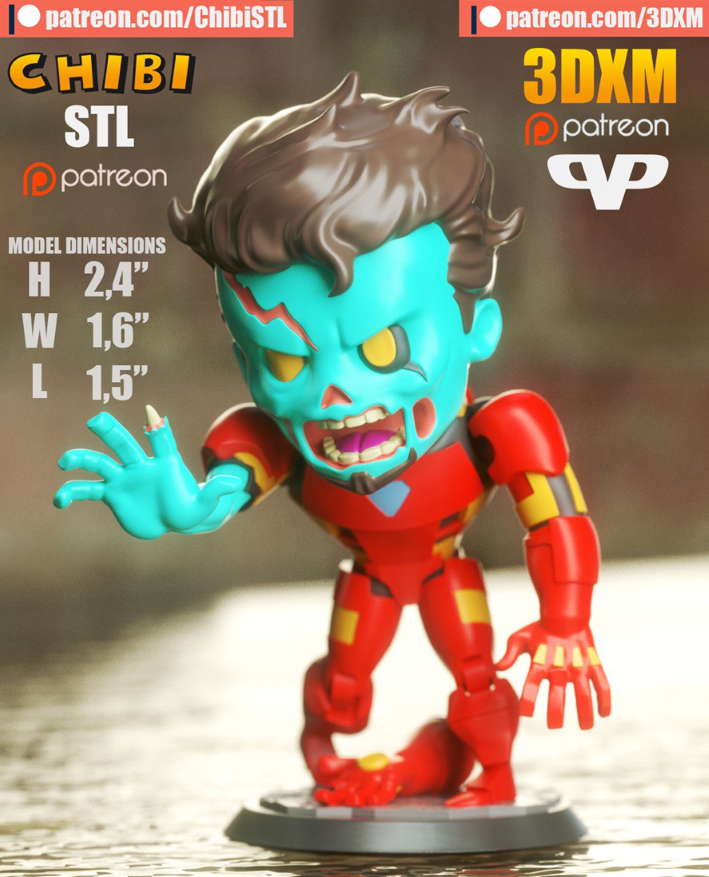 3DXM - Zombie Iron-Man Chibi