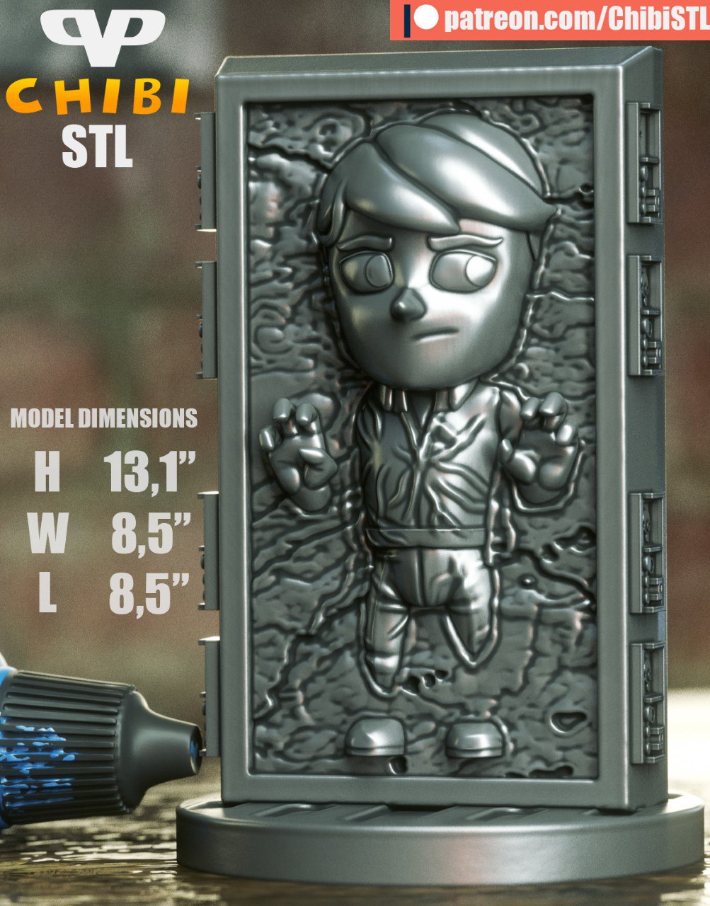 3DXM - Han Solo In Carbonite Chibi