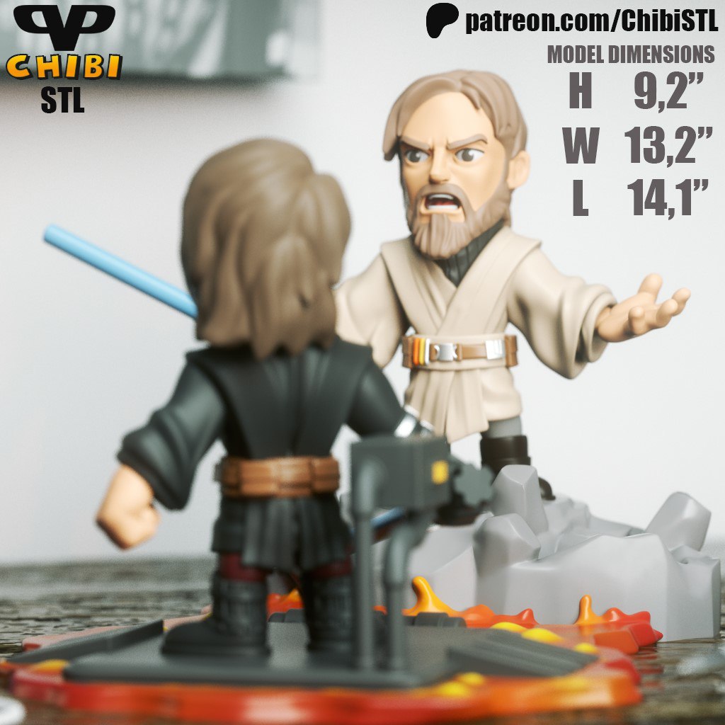 3DXM - Obi Wan Kenobi Vs Anakin Chibi