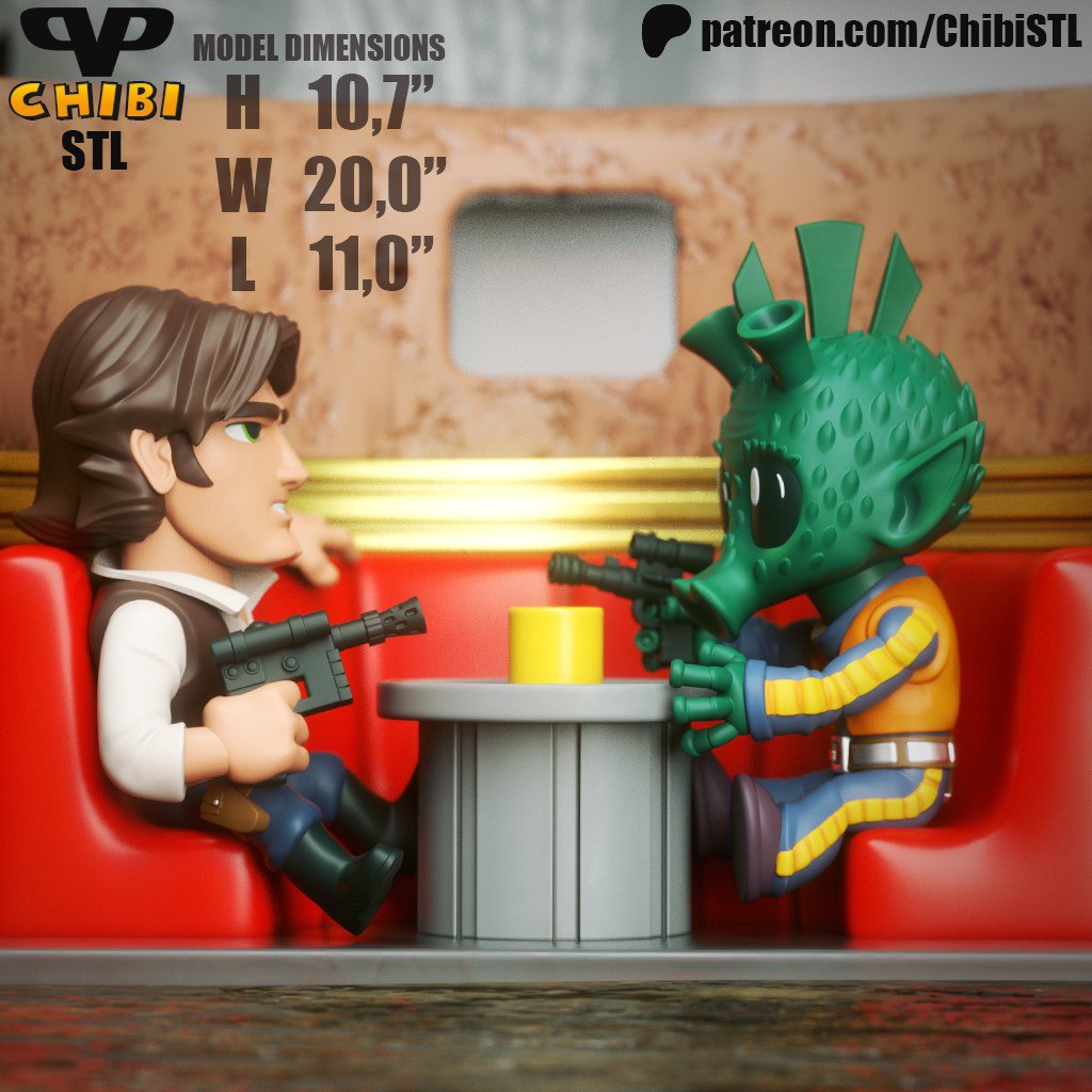 Han Solo Vs Greedo Chibi