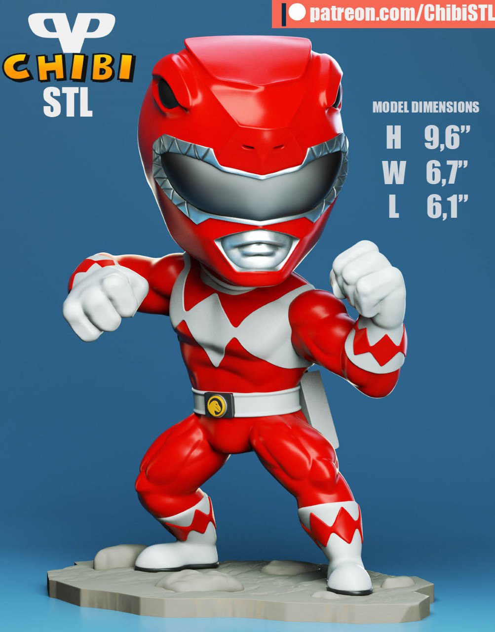 3DXM - Red Ranger Chibi