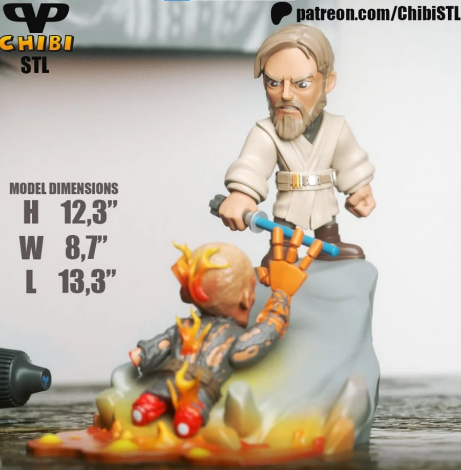 ChibiSTL - 2024-08 - Obi Wan Kenobi Vs Anakin Chib