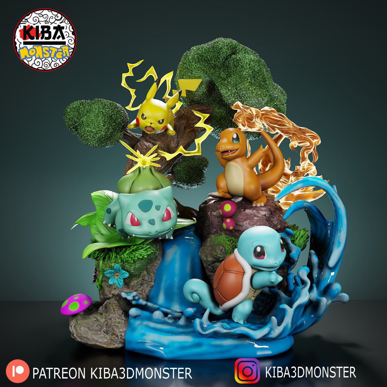 Base Diroama Pokemons Iniciales