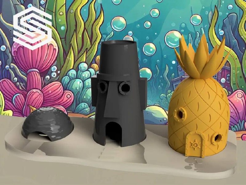 Ultimate Spongebob Fish Tank Decoration Set Swim Through Model Files