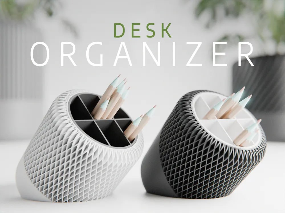 Modern Japandi Desk Organizer (2 Versions, NO-AMS)
