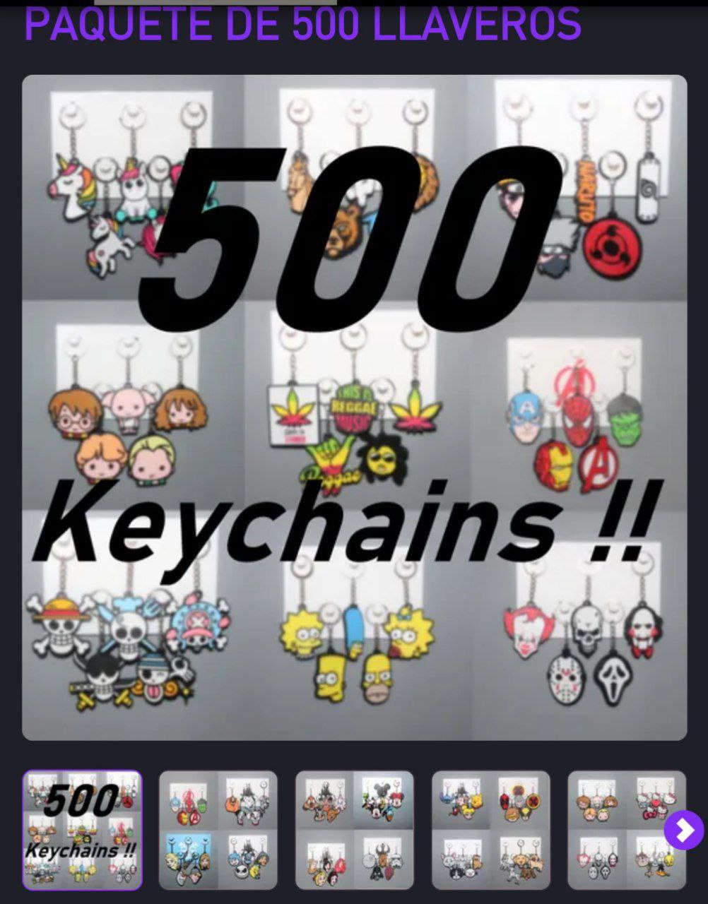 PACK 500 KEYCHAINS
