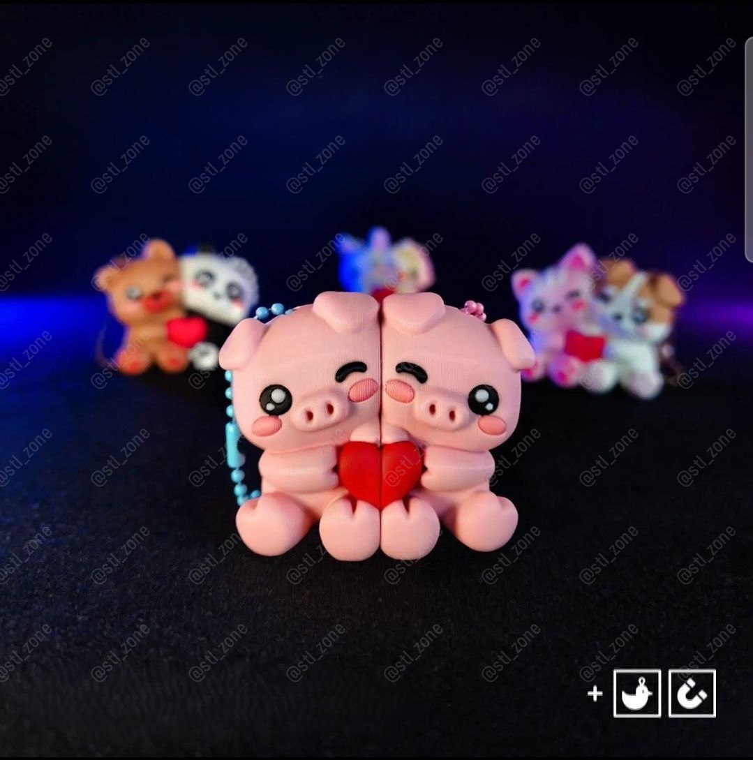 Couple Keychain Pig