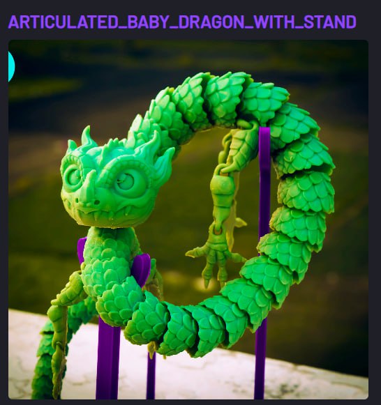 Articulated Baby Dragon With Stand
