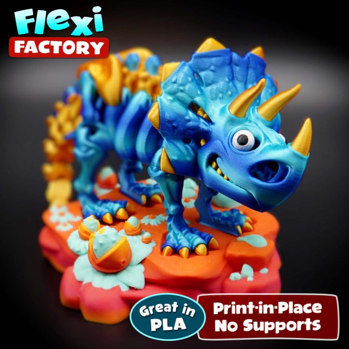 Flexi Factory Skeleton Triceratops Eyes Straight