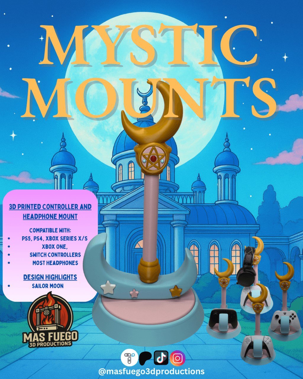 Sailor Moon Mystic Mounts Mas Fuego 3D Productions Sept 2025