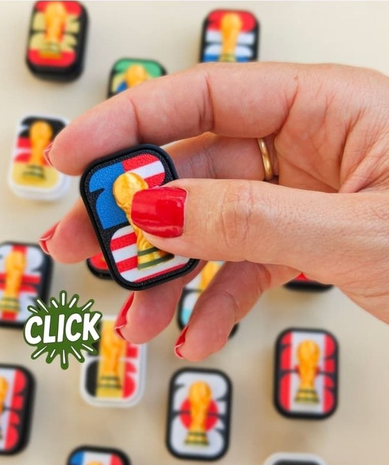 World Cup Logo Fidget Clickers, Switch Toy Keychain
