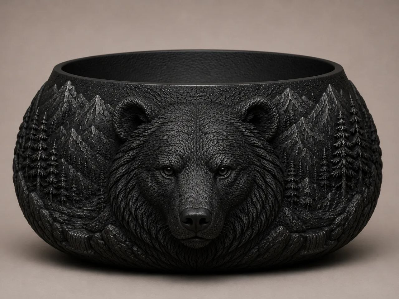 Vaso Orso Con Paesaggio Stls