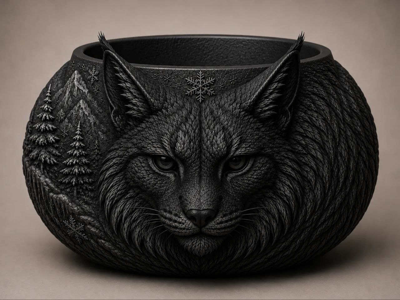 Vaso Lince Con Paesaggio Stls