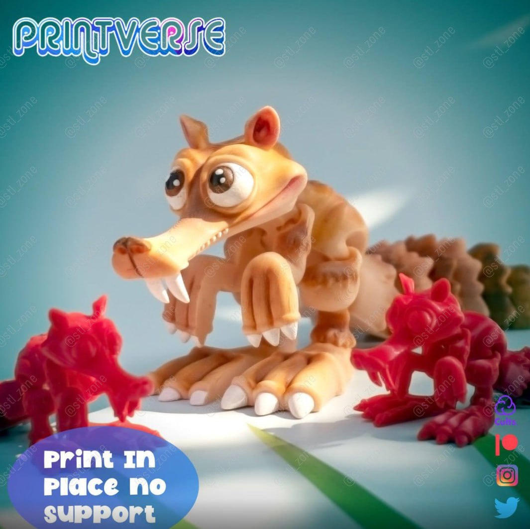 Articulated Scrat Print In Place Ice Age20220326 63 10zttar