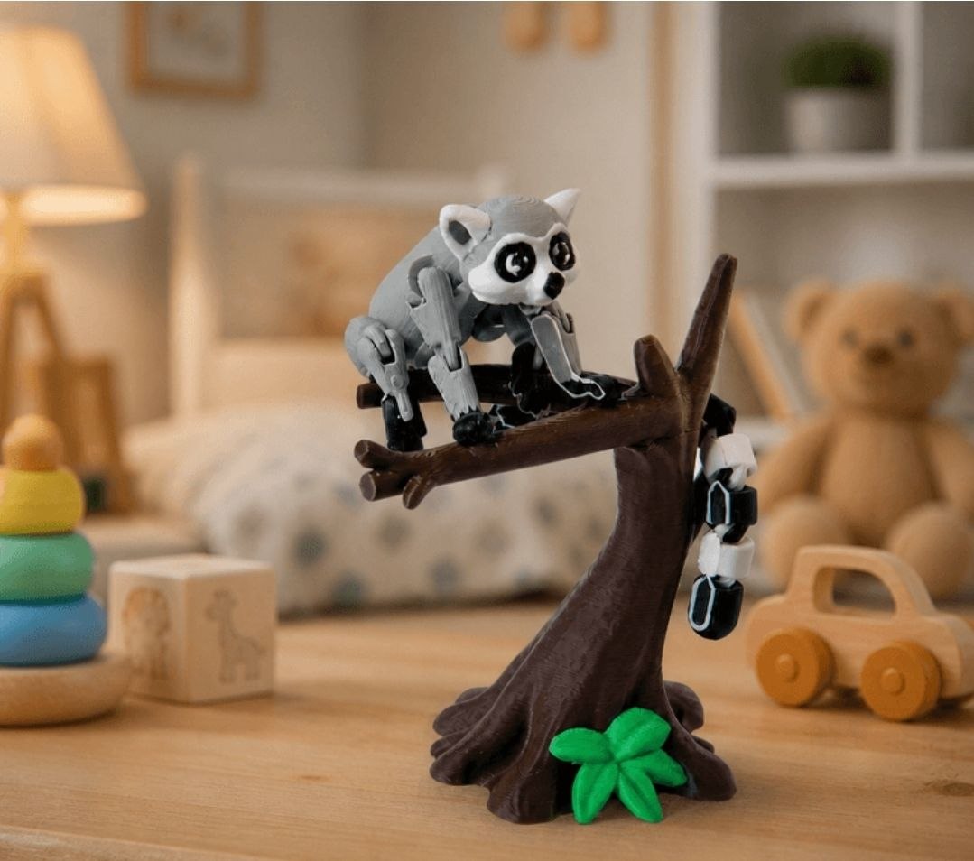 Lemur Sitting On A Tree Cute Flexi Toy