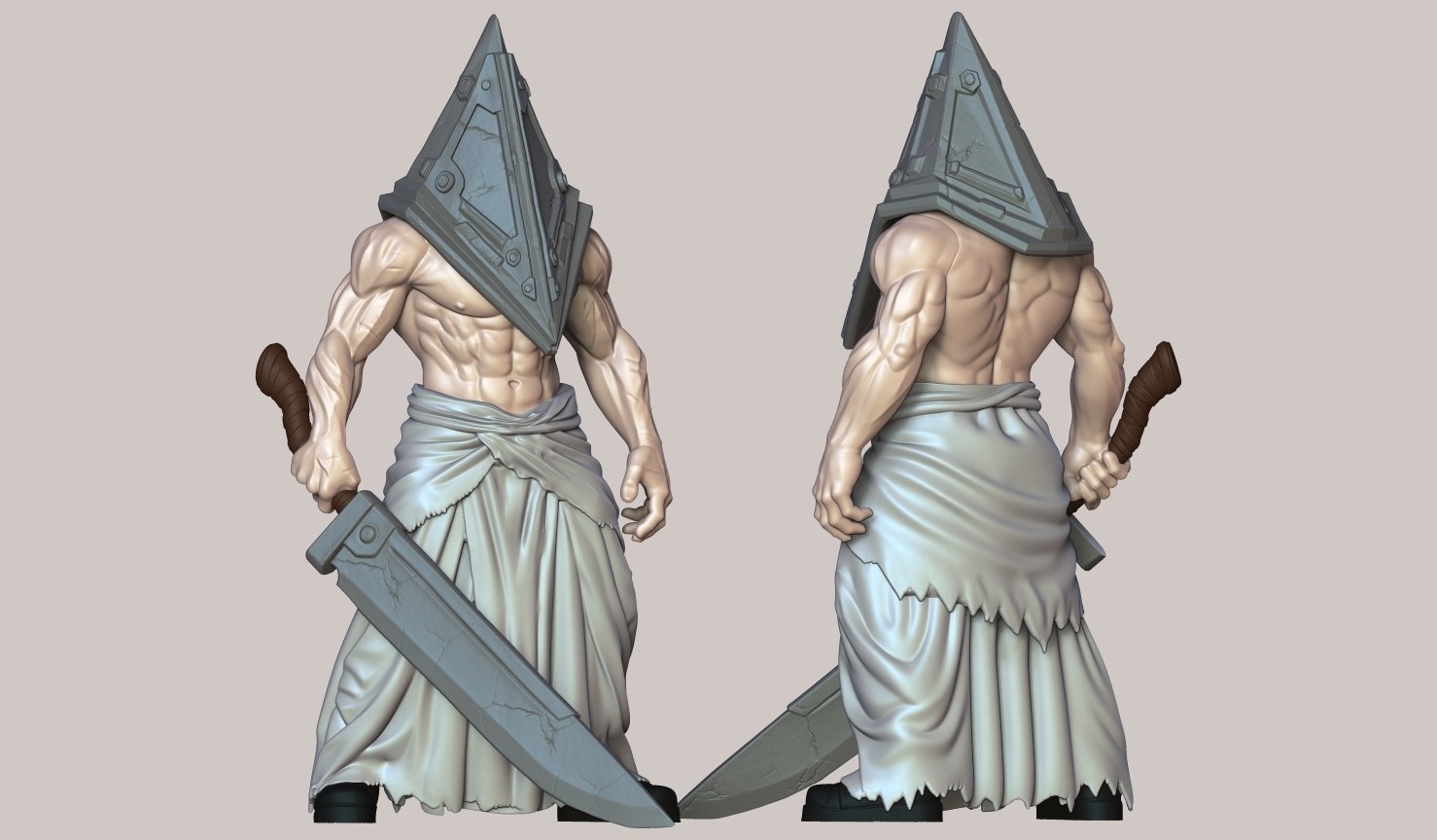 Pyramid Head Fan Art No Ams Multiparts3mf Silent Hill DecorMaster