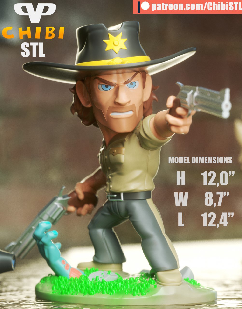 3DXM - Walking Dead Rick Grimes Chibi