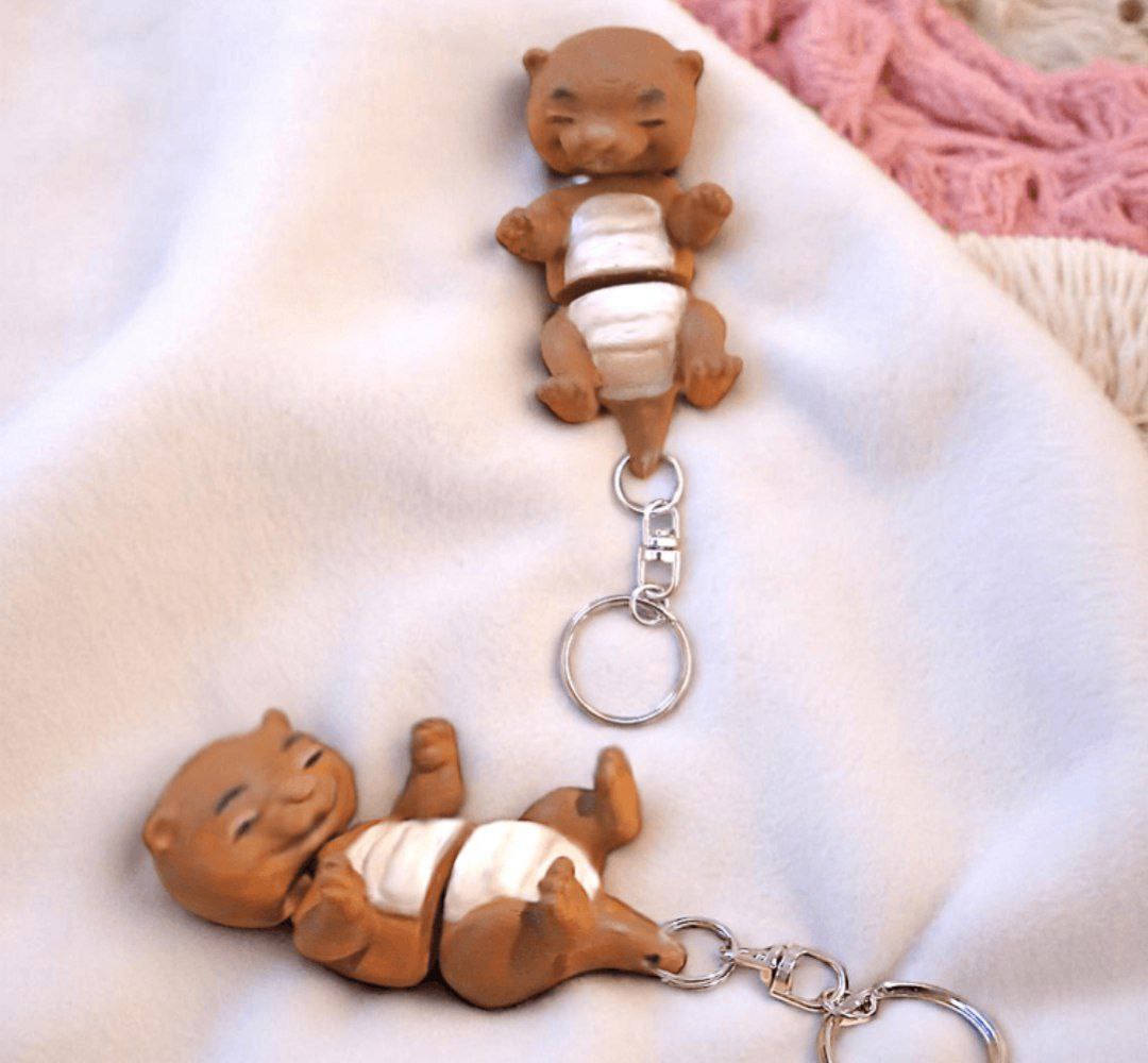 Baby Otter Flexi Keychain