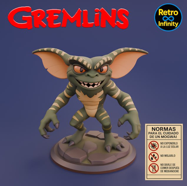 Retro Infinity Green Gremlin T Me MOXOMOR Aka