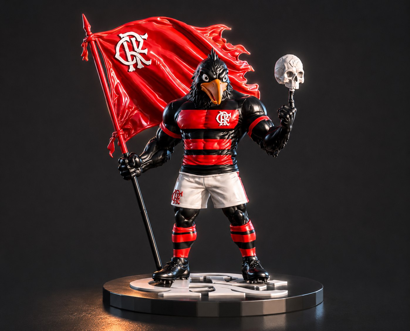 Mascote Flamento Com Bandeira