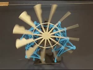 Упрощённый шагающий механизм Strandbeest с приводом от ветра